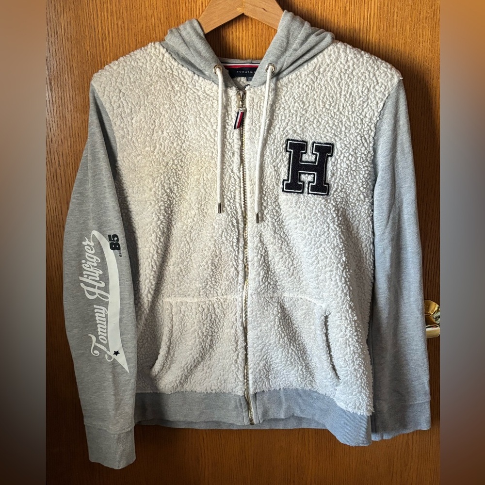 Tommy Hilfiger Women’s Faux Sherpa Lined Zip Up Hoodie L